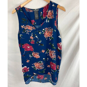 Chelsea & Theodore Floral Print Sleeveless Hi Lo Top Size Large